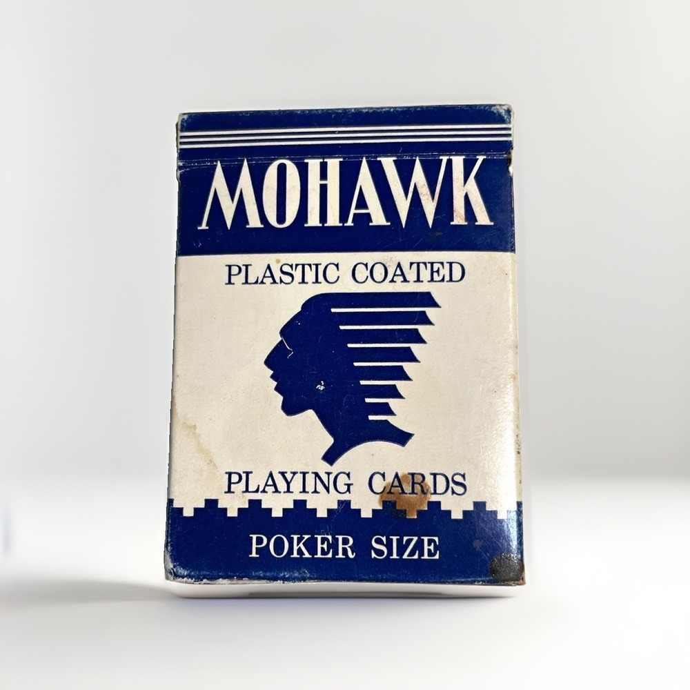 Mohawk Vintage Pre-1970 Plastic Coated Poker Size Playing Cards Deck complete